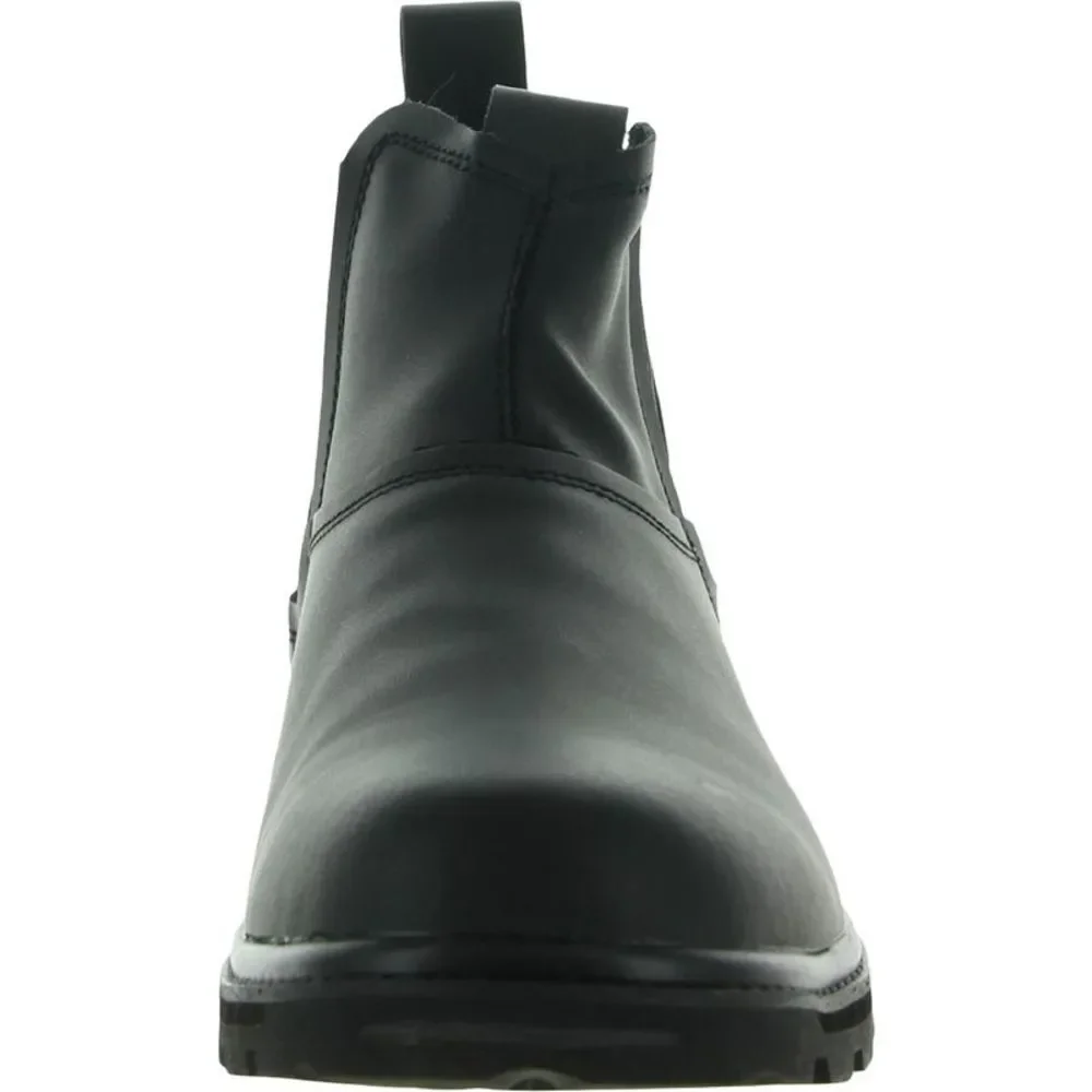 Skechers Mens Orsen Black Leather Casual Pull On Ankle Boots Shoes Used_4